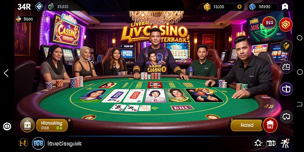 Tampilan gameplay Live Casino yang menarik di 34R.