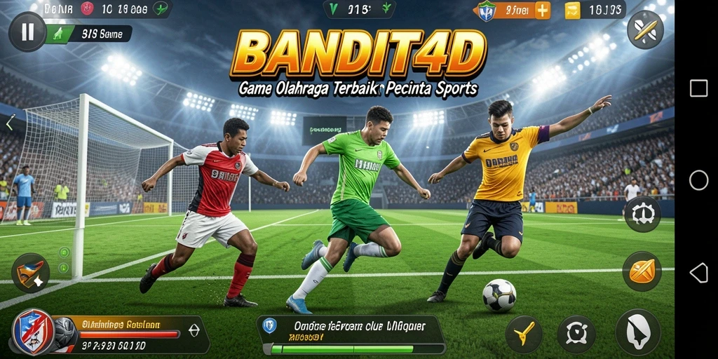 Tampilan gameplay BANDIT4D dengan aksi seru dan atlet nyata.