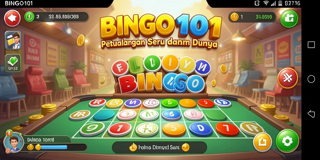 Tampilan gameplay BINGO101 yang seru dan penuh petualangan.
