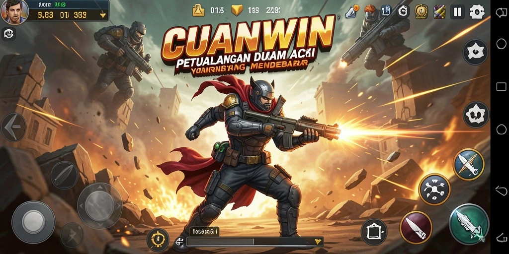 Tampilan keren dari gameplay Action CUANWIN yang mendebarkan.