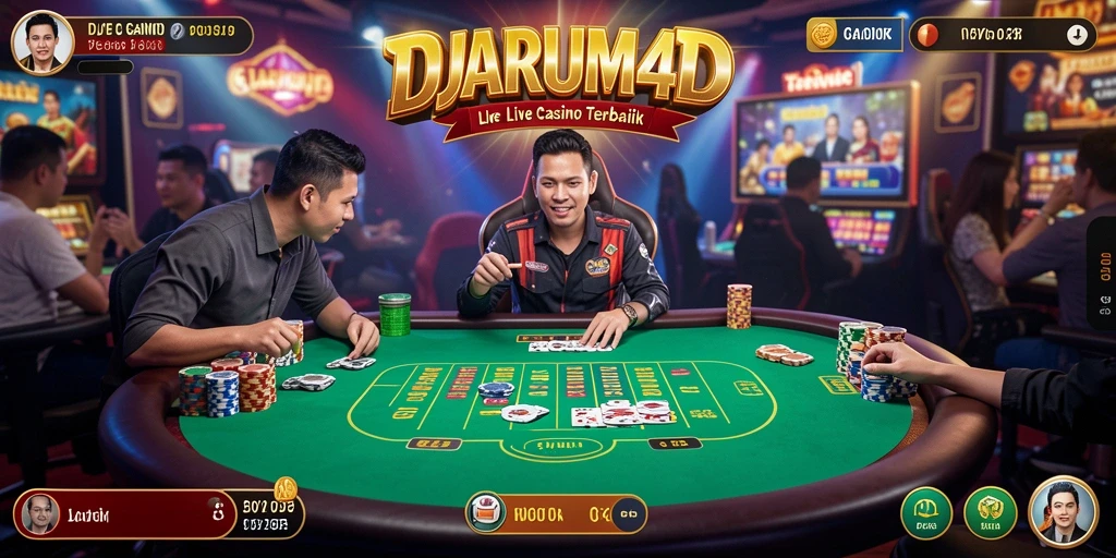 Screenshot gameplay DJARUM4D menampilkan dealer langsung dalam aksi di meja roulette.