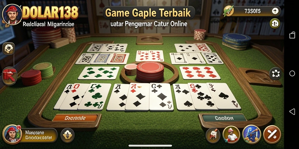 Screenshot DOLAR138 menampilkan aksi seru permainan Gaple.