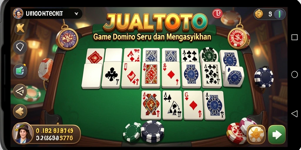 Screenshot gameplay Domino JUALTOTO yang seru dan kompetitif.