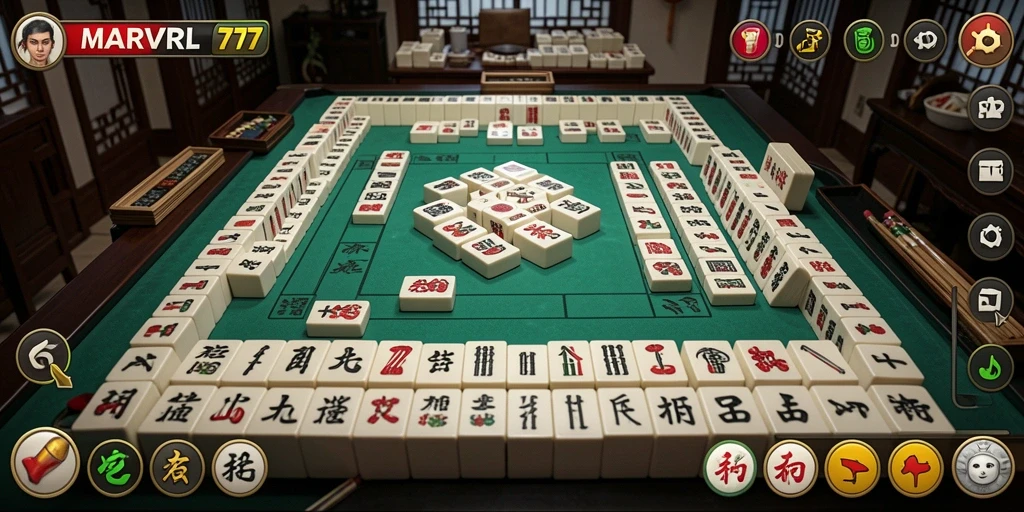 Tampilan seru gameplay Mahjong di MARVRL77.