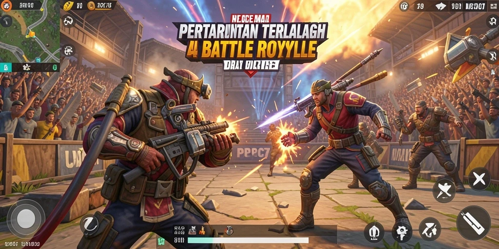 Screenshot utama PCPC7 dengan aksi pertempuran seru.