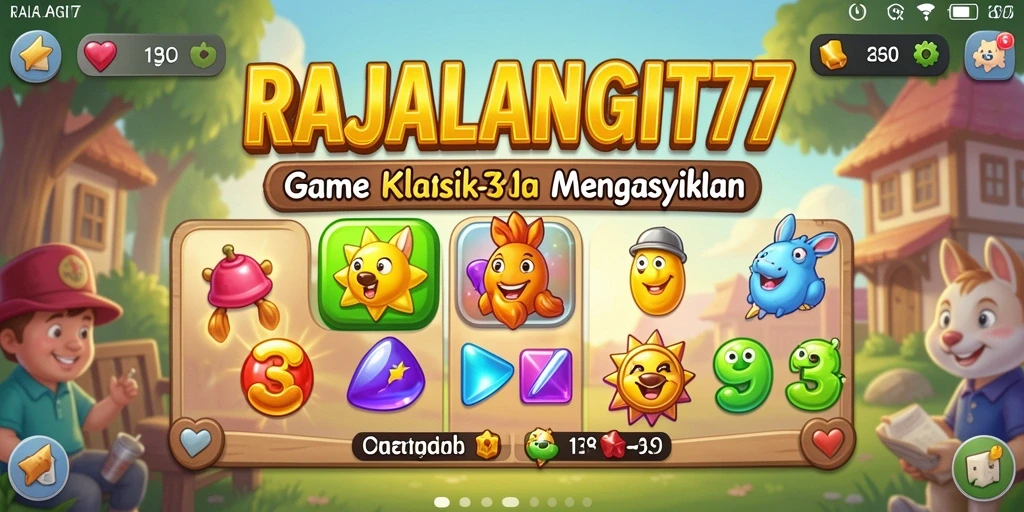 Tangkapan layar dari gameplay seru RAJALANGIT77 dengan objek yang berwarna-warni.
