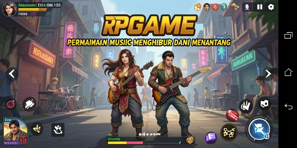 Screenshot RPGAME menampilkan serunya gameplay musik yang interaktif.