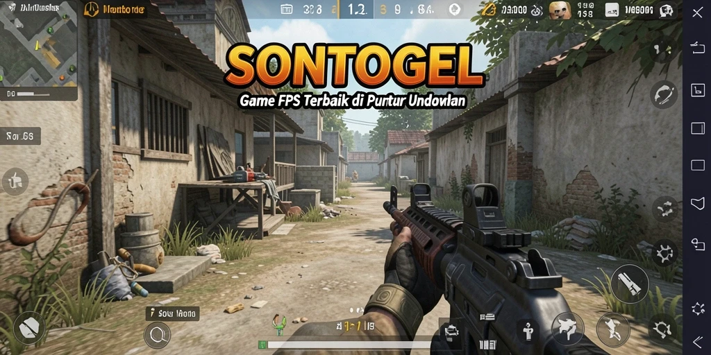 Screenshot gameplay SONTOGEL menampilkan pertempuran seru FPS.
